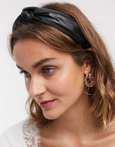Черная повязка на голову с декоративным узлом River Island-Черный