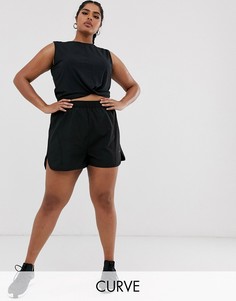 Базовые тканые шорты ASOS 4505 Curve-Черный