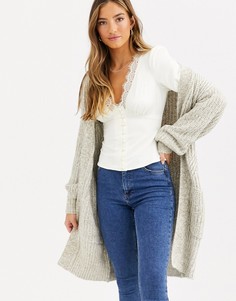 Удлиненный кардиган крупной вязки Fashion Union-Кремовый