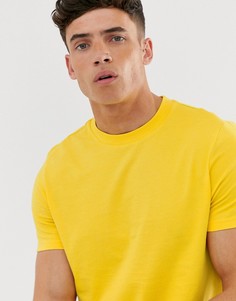 Желтая футболка из органического хлопка с круглым вырезом ASOS DESIGN-Желтый