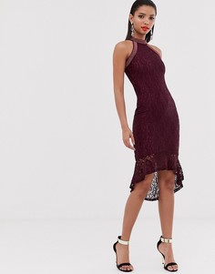 Облегающее платье с высоким воротом AX Paris-Фиолетовый