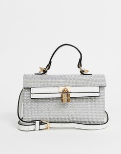 Белая сумка с короткой ручкой и замком River Island-Белый