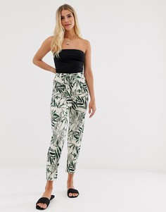 Брюки галифе с тропическим пальмовым принтом и поясом ASOS DESIGN-Мульти