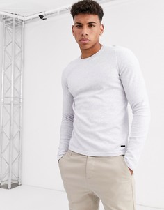 Светло-серый джемпер с логотипом BOSS Kamyo