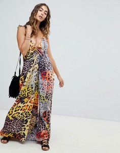 Пляжное платье макси с принтом ASOS DESIGN-Мульти