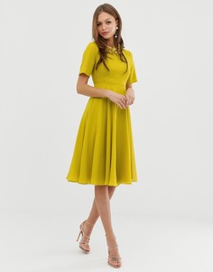 Платье миди с отделкой на вороте ASOS DESIGN-Мульти