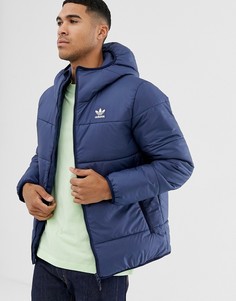 Темно-синяя дутая куртка с логотипом adidas Originals-Темно-синий