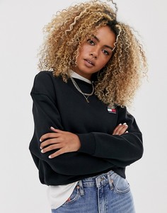 Свитшот с фирменным флагом на груди Tommy Jeans-Черный
