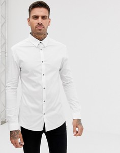 Белая обтягивающая рубашка River Island-Белый