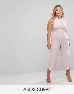 Комбинезон с запахом ASOS CURVE-Розовый