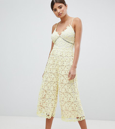 Ажурный комбинезон с широкими штанинами Missguided-Желтый