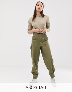 Брюки в стиле милитари ASOS DESIGN Tall-Зеленый
