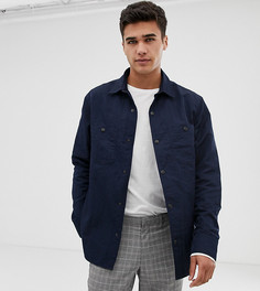 Темно-синяя техническая рубашка навыпуск из нейлоновой ткани Noak-Темно-синий