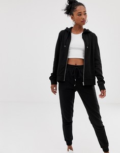 Худи на молнии и узкие джоггеры ASOS DESIGN-Черный