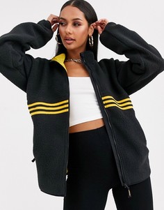 Черно-оранжевая куртка на молнии adidas Originals-Черный