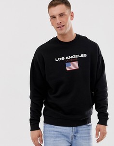 Свитшот с принтом \Los Angeles\" ASOS DESIGN-Черный