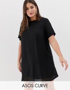 Прозрачное платье мини А-силуэта ASOS DESIGN Curve-Черный