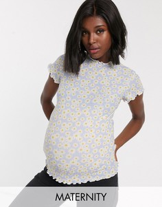 Футболка с цветочным принтом New Look Maternity-Мульти