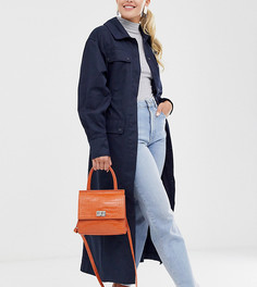 Маленькая лакированная сумка через плечо с крокодиловым эффектом My Accessories London-Желтый