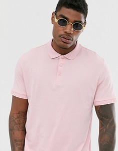 Розовое поло из органического хлопка ASOS DESIGN-Розовый