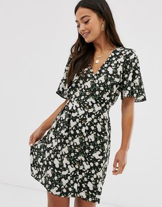 Чайное платье с цветочным принтом Miss Selfridge-Мульти