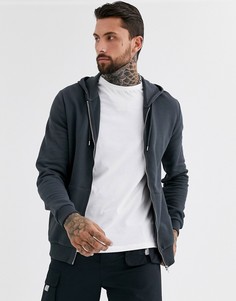 Черный худи на молнии ASOS DESIGN