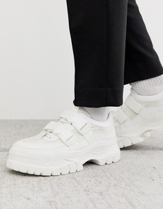 Белые кроссовки с массивной подошвой и ремешками ASOS DESIGN-Белый