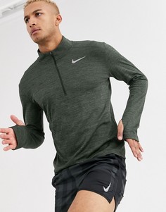 Зеленый свитшот с молнией Nike Running Pacer