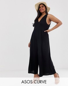 Свободный комбинезон ASOS DESIGN Curve-Черный