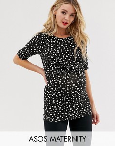 Топ для кормления в горошек с узлом ASOS DESIGN Maternity-Мульти
