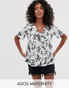 Свободный топ с абстрактным принтом ASOS DESIGN Maternity-Мульти