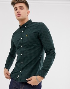 Черная/зеленая облегающая рубашка в клетку Lyle & Scott-Зеленый