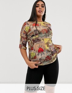 Oversize-футболка с принтом New Girl Order Curve-Черный