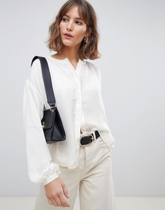 Блузка на пуговицах с длинными рукавами Vero Moda-Белый