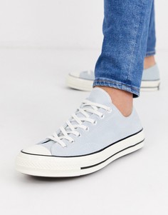 Голубые замшевые кеды Converse Chuck 70-Синий