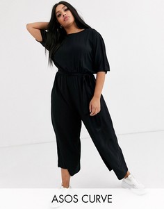 Комбинезон с поясом ASOS DESIGN Curve-Черный