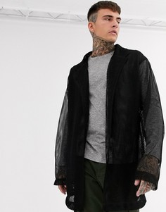 Свободная легкая куртка из сетчатого материала ASOS DESIGN-Черный