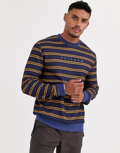 Темно-синий свитшот с желтыми полосками ASOS DESIGN