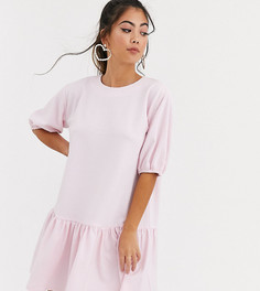 Свободное фактурное платье ASOS DESIGN Petite-Розовый