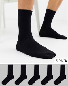 Набор из 5 пар черных носков New Look-Черный