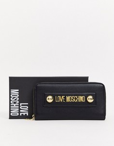 Кошелек на молнии с логотипом Love Moschino-Черный