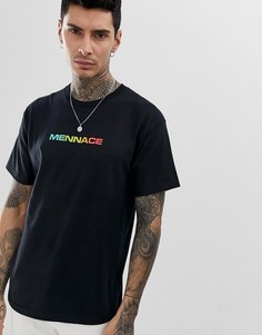 Черная футболка с логотипом на спине Mennace-Черный