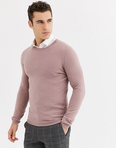 Розовый джемпер из мериносовой шерсти ASOS DESIGN