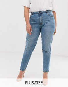 Джинсы с эффектом кислотной стирки и завышенной талией Vero Moda Curve-Синий