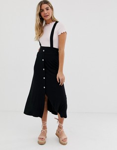 Юбка миди на пуговицах ASOS DESIGN-Черный