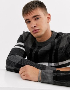 Серый джемпер в клетку Burton Menswear