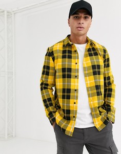 Ярко-желтая рубашка в клетку River Island-Желтый