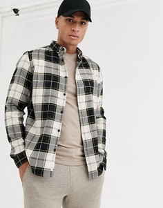 Рубашка в коричнево-черную клетку River Island-Светло-коричневый