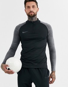 Черный свитер на молнии с контрастными рукавами Nike Football