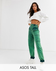 Сине-зеленые брюки ASOS DESIGN Tall-Зеленый